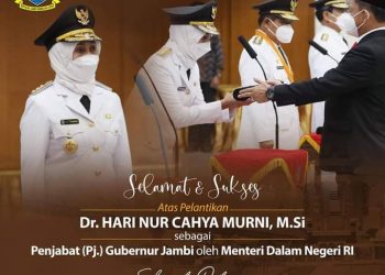 Mendagri Lantik Dr.Hari Nur Cahya Murni sebagai Pj. Gubernur Jambi