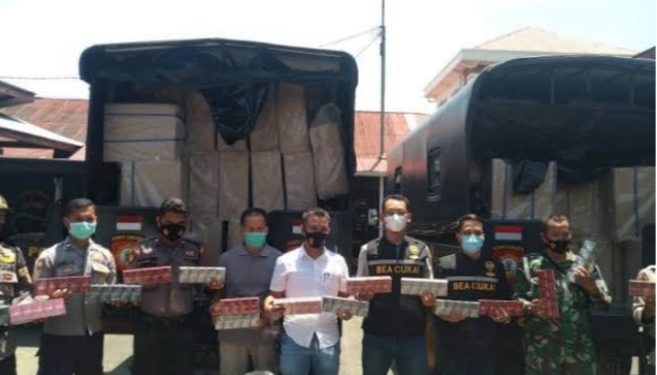 Bea Cukai Sumbar Amankan Rokok Ilegal Senilai 3 Miliar