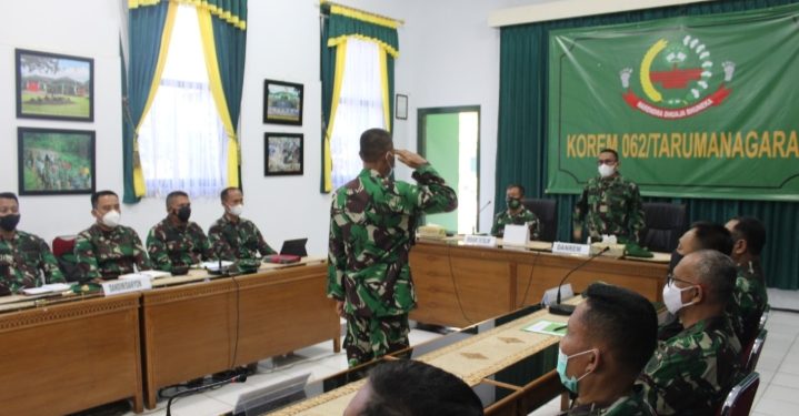 Dandim 0611/Garut Mengikuti Taklimat Awal Tim Pengawas Intern Post Audit ITDAM III/SlW