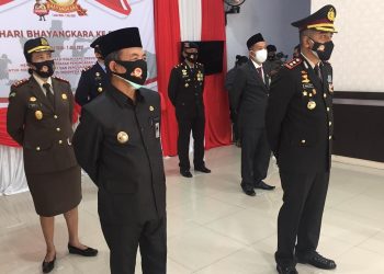 Upacara HUT Bhayangkara ke-75 di Merangin Khidmat
