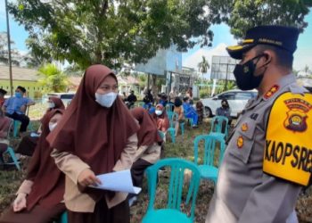 Polres Muaro Jambi Vaksinasi 600 Siswa SMA-SMK di Kecamatan Sungai Bahar