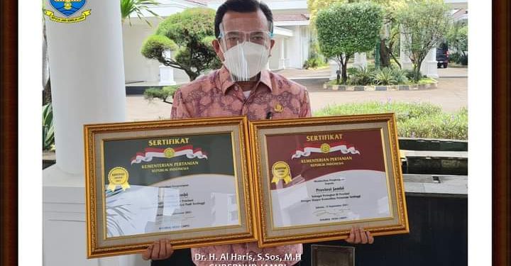 Gubernur Jambi Terima 2 Penghargaan Bidang Pertanian dari Wapres