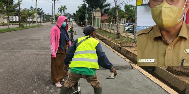 Ini Tanggapan Kadis PUPR Muaro Jambi Terkait Median Jalan dan Trotoar di Komplek Perkantoran Bupati