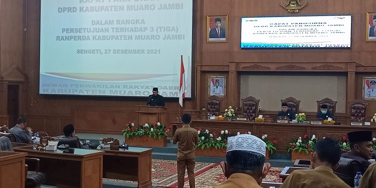 DPRD Muarojambi Gelar Paripurna Persetujuan Usulan Tiga Ranperda 