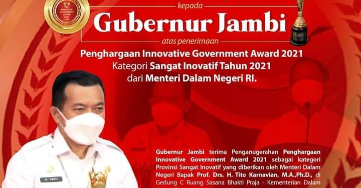 Gubernur Al Haris Terima Penghargaan IGA 2021