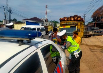 Melebihi Tonase, 7 Truk Diamankan Petugas Satlantas Polres Muarojambi