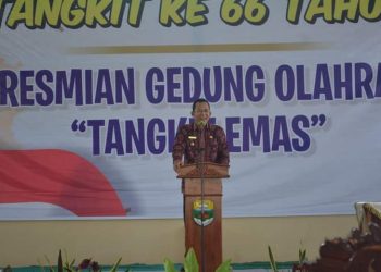 Wabup BBS Hadiri Peringatan HUT Ke-66 Desa Tangkit dan Peresmian GOR Tangkit Emas