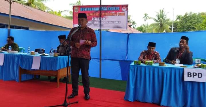Sekda Budi Hartono Hadiri Pilkades PAW Desa Solok 