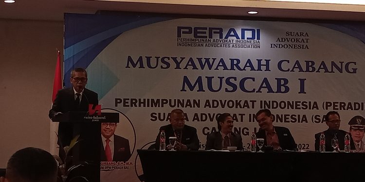 Muscab I, Adri SH.MH Terpilih Secara Aklamasi Pimpin Peradi SAI Jambi 2022-2027