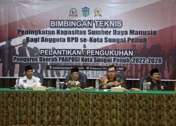 Wako Ahmadi Zubir Kukuhkan Pengurus PABPDSI Kota Sungai Penuh Periode 2023-2028