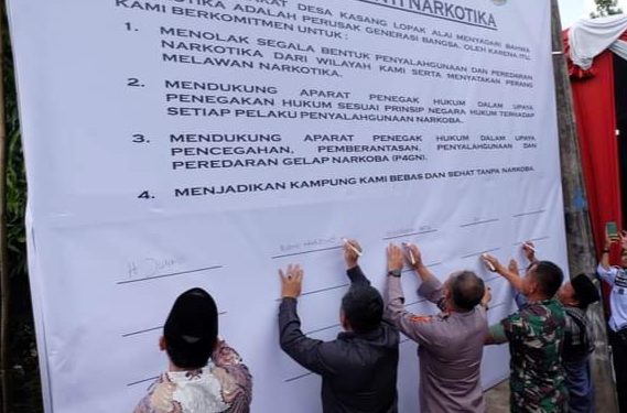 Pemkab Muaro Jambi Deklarasikan Kasang Lopak Alai Sebagai Kampung Bebas Narkoba 