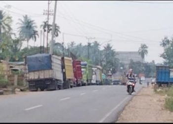 Parkir di Bahu Jalan, Mobil Batubara Resahkan Warga Tembesi 
