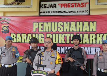 Polres Tanjab Timur Musnahkan Barang Bukti Jenis Sabu