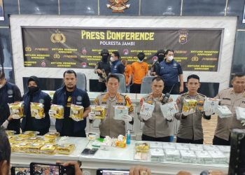 Satresnarkoba Polresta Jambi Ungkap Peredaran Narkotika Jenis Sabu Sebanyak 52,4 Kg Jaringan Internasional