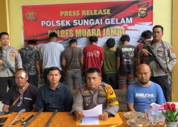 Hitungan Jam, Polsek Sungai Gelam Tangkap 7 Preman Pencuri Kelapa Sawit 