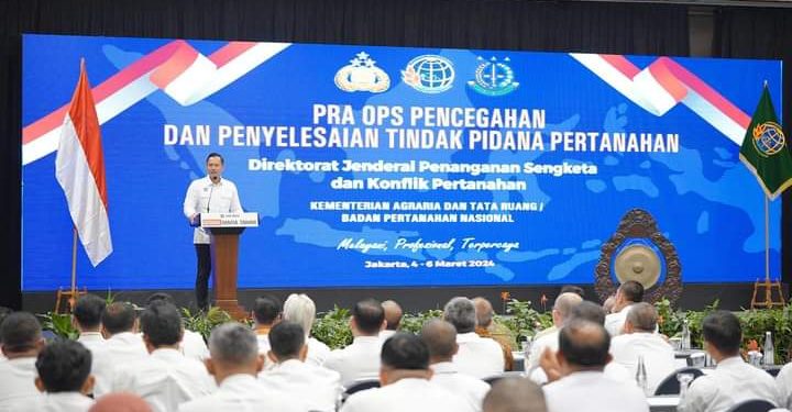 AHY Buka Rapat Pra Ops Pencegahan dan Penyelesaian Tindak Pidana Pertanahan