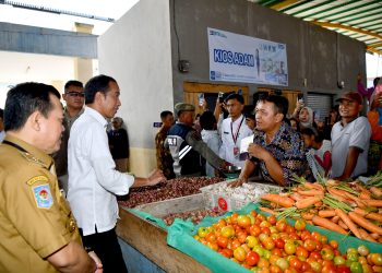 Jelang Lebaran, Presiden Jokowi Pantau Stok dan Harga Bahan Pokok di Pasar Rakyat Merangin