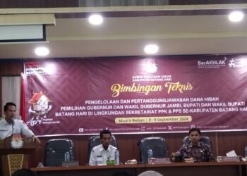 KPU Batanghari Adakan Bintek  pengelolaan dan pertanggung jawaban dana hibah pada PPK dan PPS Batanghari