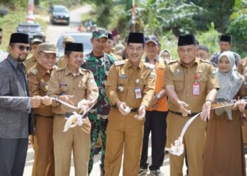 Robinson Hadiri Peresmian Jembatan Sungai Kandang Desa Bukit Mas