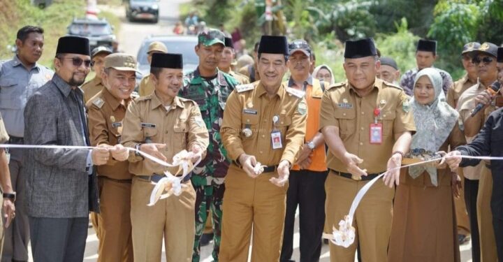 Robinson Hadiri Peresmian Jembatan Sungai Kandang Desa Bukit Mas