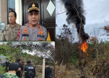 Hari Ke Lima  Kobaran Api di Lokasi Tambang Minyak Ilegal Senami  Belum Padam, Polisi Buru Pemilik Sumur