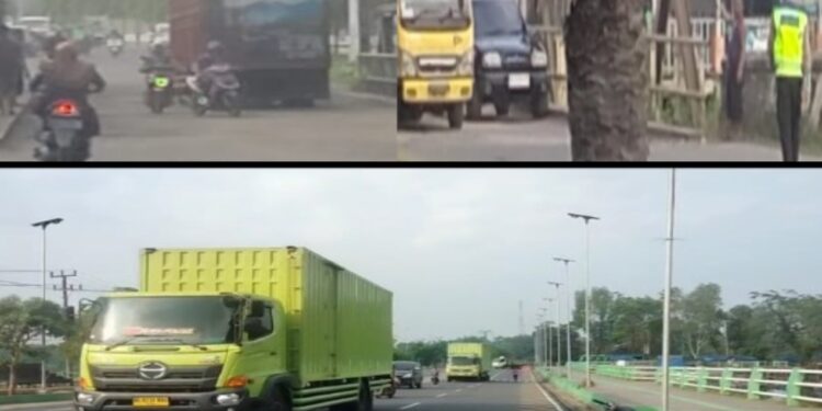 Pagi ini Truk Batu Bara Rusak di Di Jembatan Rengas Condong, Hindari kemacetan Mobil Roda Enam dialihkan melintas Aek Meliuk