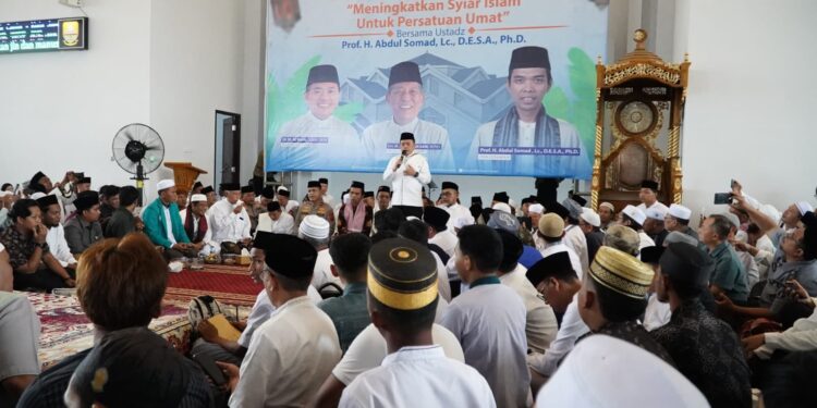 Masjid Raya Tsamaratul Insan Dipadati Ribuan Jemaah dalam Tabligh Akbar Pemprov Jambi