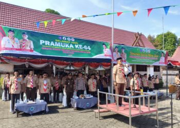 Apel Sambut Hari Pramuka Ke-64, Pramuka Hadirkan nilai Pancasila