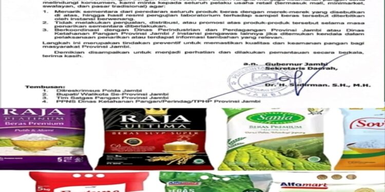 Tidak Ada Pemberitahuan, Pedagang di Batanghari Masih Bebas Jual Beras Oplosan yang ditarik Pemprov Jambi