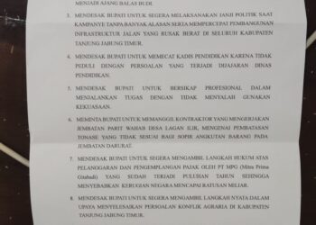 Barisan Rakyat Tanjabtim Menggugat Akan Gelar Demo Hari Ini, Tagih Janji Bupati Hingga Pelototi Pokir DPRD