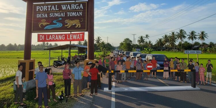 Polisi Tetapkan Kades Sungai Toman Sebagai Tersangka Kasus Pemasangan Portal Jalan