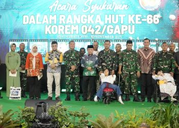 Hadiri Syukuran HUT ke‑66 Korem 042/Gapu, Gubernur Al Haris: Pemprov siap Dukung Pembangunan Kodam dan Pangkalan Udara Baru