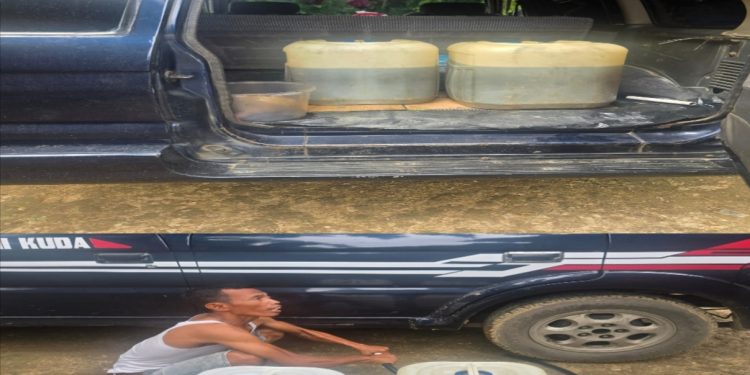 Pelangsir BBM Subsidi dibekuk Tim Tipidter Polres Batanghari Diduga dari SPBU Rantau Puri