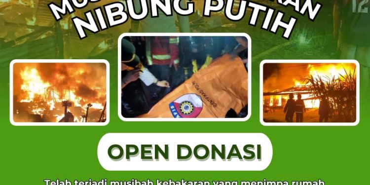 Kebakaran Hebat Hanguskan Rumah Warga Di Nibung Putih, Al-Madani Tanjabtim Galang Donasi Kemanusiaan