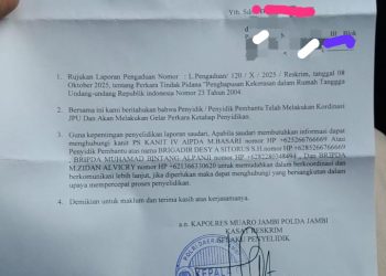 Diduga Telantarkan Istri, Oknum Guru SMPN 8 Muaro Jambi Dilaporkan ke Polisi Terkait UU KDRT