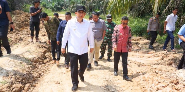 Bupati BBS Tinjau Jalan Rusak di Desa Marga Manunggal Jaya 