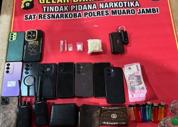 Gerebek Desa Pematang Pulai, Satresnarkoba Polres Muaro Jambi Ringkus 7 Terduga Pengedar Sabu