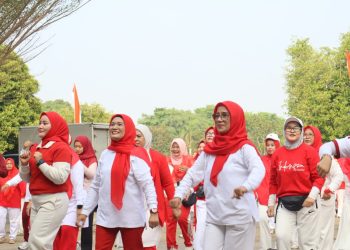 Semarak HUT ke-81 RI, DWP Provinsi Jambi Gelar Senam Bersama dan Gerakan Peduli Lingkungan