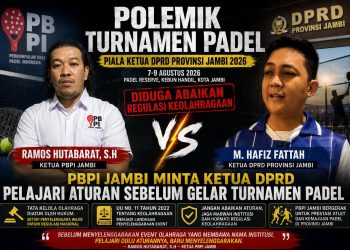 Diduga Abaikan Regulasi Keolahragaan, PBPI Jambi Minta Ketua DPRD Pelajari Aturan Sebelum Gelar Turnamen Padel