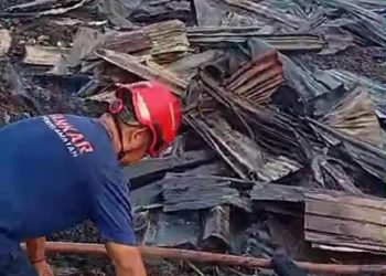 Sijago Merah Lahap Delapan Rumah Warga Di desa Lagan Tengah, Ditengah Pemukiman Padat Penduduk