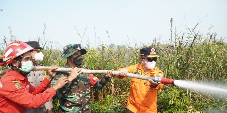 Tak Gentar Lewati Medan Sulit, Al Haris Berjibaku Padamkan Karhutla di Pelosok Tanjabtim