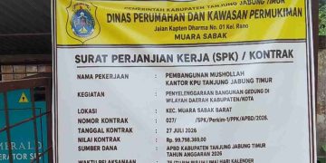 CV Pertama Jaya Mandiri Garap Proyek Musala Kantor KPU Tanjabtim senilai Rp 99,7 Juta