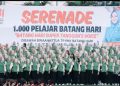 Serenade Seribu Pelajar Guncang Suasana Penurunan Bendera Merah Putih