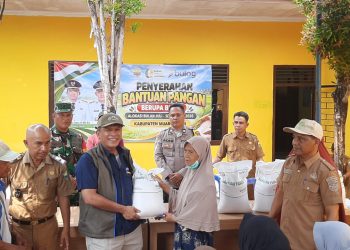 Penyerahan Bantuan Pangan di Desa Kasang Pudak, Dihadiri Kepala Bulog Jambi dan Kadis Ketahanan Pangan Muaro Jambi
