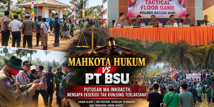 Mahkota Hukum Vs PT BSU, Polisi Akankah Menciut Amankan Eksekusi  Berhadapan PT BSU ?