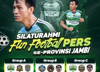 Bupati Fadhil Suport Silahturahmi Fun Football Pers Se-Provinsi Jambi di Batanghari
